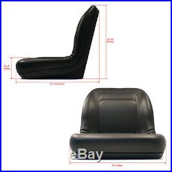 (2) Black HIGH BACK Seats for John Deere Gator Diesel 4x2, 4x4, HPX, TH & 6x4
