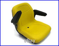2 Yellow HIGH BACK SEATS with PIVOT ROD & ARM REST John Deere Gator 4x2 6x4 Diesel