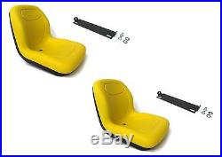 (2) Yellow HIGH BACK SEAT with Pivot Rod Bracket John Deere Gator 4x2 6x4 Diesel