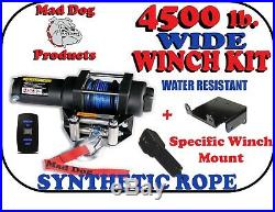 4500 Mad Dog WIDE Synthetic Winch/Mount Kit- 2018-20 John Deere Gator 865M 865R