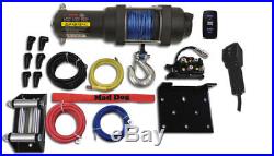 4500lb Mad Dog Synthetic Winch/Mount Kit 2011-2019 John Deere Gator 825i / 825M