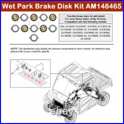 AM148465 Wet Brake Disk Kit for John Deere Gator XUV 625 825 835 855 865 Vehicle