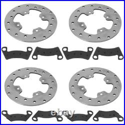Front & Rear Brake Disc Rotors with Brake Pads for John Deere Gator XUV550 RSX850i