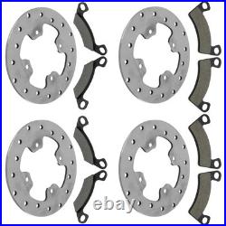 Front & Rear Brake Disc Rotors with Brake Pads for John Deere Gator XUV550 RSX850i