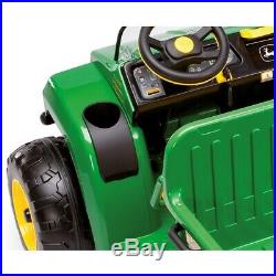 John Deere 12V Gator HPX Kids Electric Tractor Two Seater Green/Yellow Peg