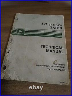 John Deere 4x2 & 6x4 Gator Service Repair Manual TM1518 May 93