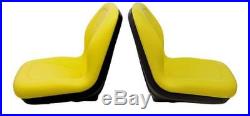 John Deere Gator Pair (2) Yellow Seats Fit CS and CX With Bracket to Tip Forward