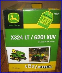 John Deere X324 Lawn Tractor & 620I XUV Gator 1/16 Set 2009 Ertl Toy 45127 jd