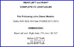 Rear Left And Right Axles for John Deere Gator Xuv 825I 4X4 Gas Pc9958