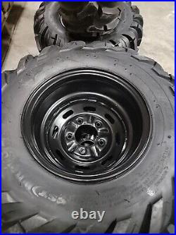 Set Of (4) 26X10-12 John Deere Gator Wheels & Tires 4 Ply 26X9.00-12 Ancla M/T
