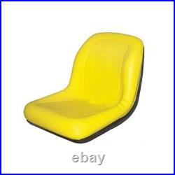 Two (2) High Back Yellow Vinyl Seats with Brackets Fits John Deere Models