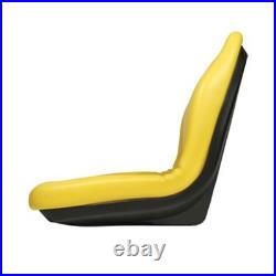 Two (2) High Back Yellow Vinyl Seats with Brackets Fits John Deere Models
