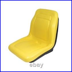 Two (2) High Back Yellow Vinyl Seats with Brackets Fits John Deere Models