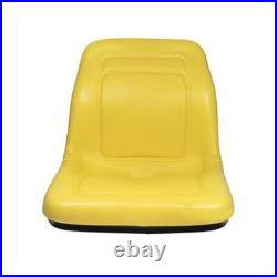 Two (2) High Back Yellow Vinyl Seats with Brackets Fits John Deere Models
