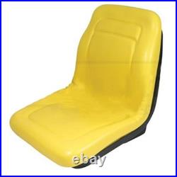 Two (2) High Back Yellow Vinyl Seats with Brackets Fits John Deere Models