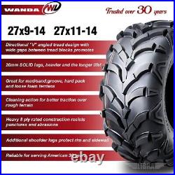 WANDA Solid Mud ATV Tires 27x9x14 & 27x11x14 14,16 John Deere GATOR XUV 825I SE